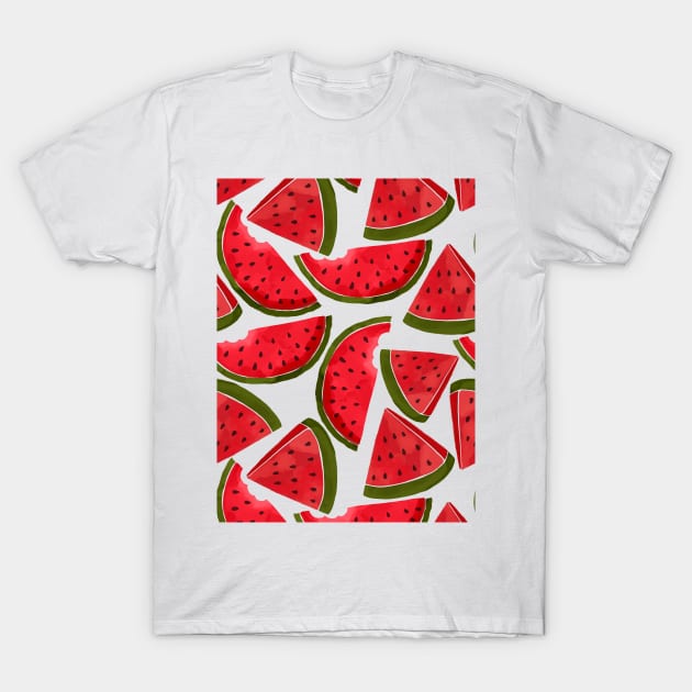 Watercolor Watermelons T-Shirt by MutchiDesign